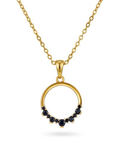 Pan Jewelry - Starlight smykke i 925 forgylt sølv med sorte stener