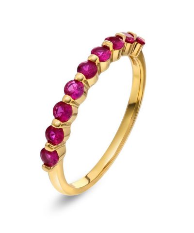 Starlight ring i 925 forgylt sølv med rosa steiner