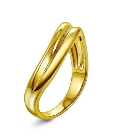 Twin ring i 925 forgylt sølv
