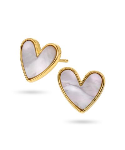 Pan Jewelry - Amor øredobber i 925 forgylt sølv med perlemor