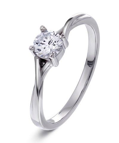 Pan Jewelry - Eternal Twist ring i 925 sølv med zirkonia