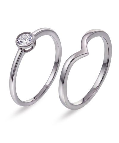Duo ring i 925 sølv