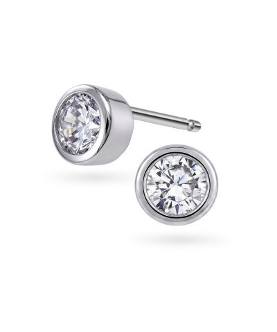 Øredobber i 925 sølv med zirkonia 4 mm
