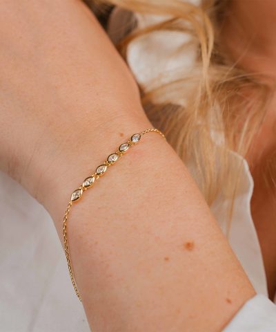 Alternative view of Pan Jewelry - Dazzle armbånd i 925 forgylt sølv med zirkonia