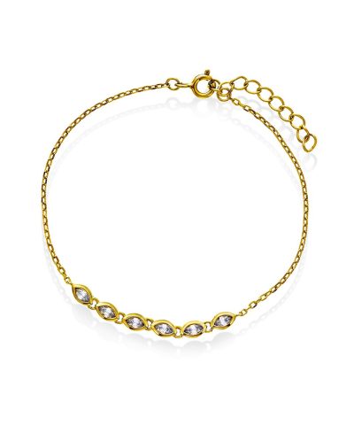 Pan Jewelry - Dazzle armbånd i 925 forgylt sølv med zirkonia