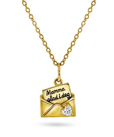 Pan Jewelry - 'Kjære mamma' smykke i 925 forgylt sølv med zirkonia