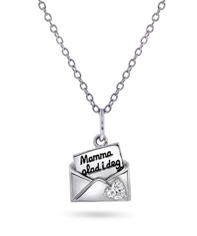 Pan Jewelry - 'Kjære mamma' smykke i 925 sølv med zirkonia