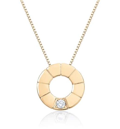 Allianse anheng 0,03ct WSI x 1 stk i gult gull