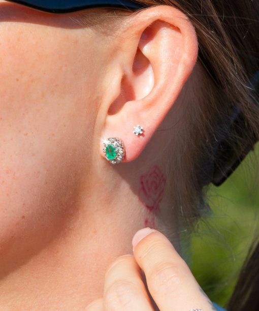 Alternative view of Diana Diamant øredobber med smaragd 0,16ct TW/SI