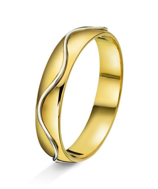 Amore forlovelsesring i 14kt tofarget gull 4,5mm - AD4-8105