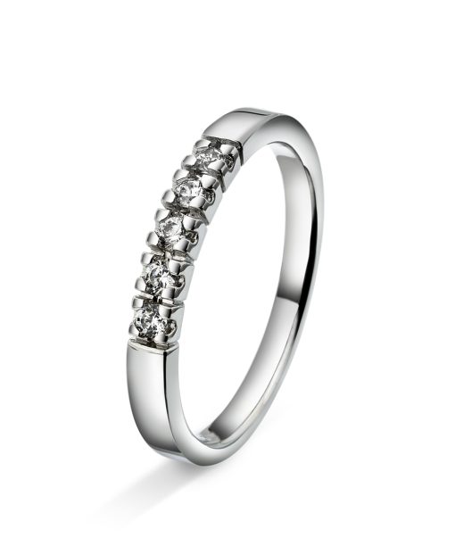 Amore forlovelsesring i 14kt hvitt gull med diamanter 0,15ct 3mm - AD4-R2003-5W