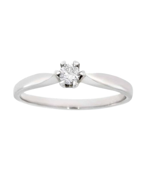 Victoria enstens diamantring i hvitt gull 0.10ct TW.SI