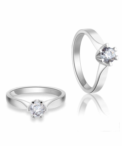 Victoria enstens diamantring i hvitt gull, 1.00ct TW.SI