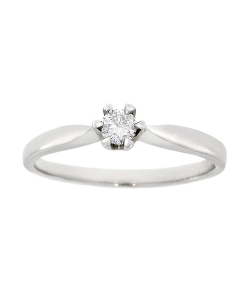 Victoria enstens diamantring i hvitt gull 0.15ct TW.SI