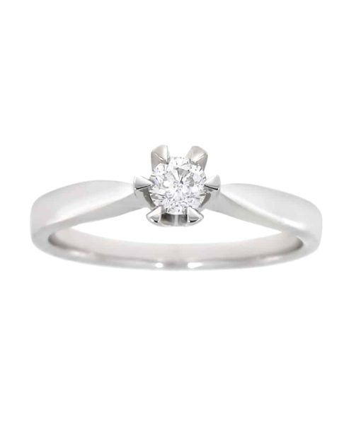 Victoria enstens diamantring i hvitt gull 0.25ct TW.SI