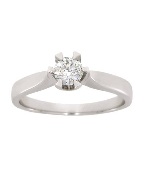 Victoria enstens diamantring i hvitt gull 0.40ct TW.SI