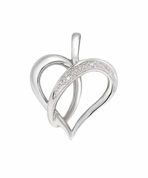 Diamanthjerte i hvitt gull 0.01ct TW.SI