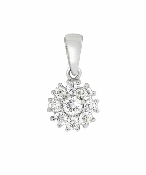 Rosettanheng i hvitt gull 0.37ct TW.SI