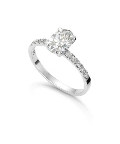 Ring Olivia Oval i hvitt gull 0,62ct med LAB grown diamant