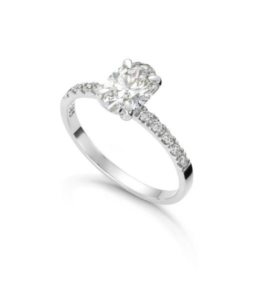 Ring Olivia Oval i hvitt gull 0,82ct med LAB grown diamant