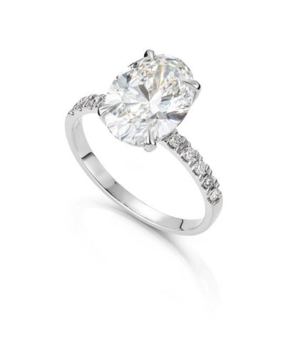 Ring Olivia Oval i hvitt gull 3,12ct med LAB grown diamant