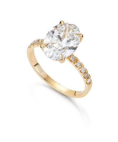 Ring Olivia Oval i gult gull 2,12ct med LAB grown diamant