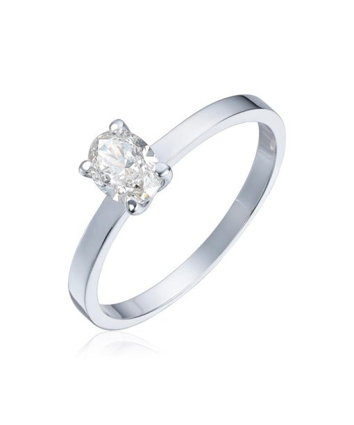 Ring Olivia Oval i hvitt gull 1,00ct med LAB grown diamant