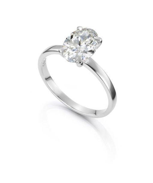 Ring Olivia Oval i hvitt gull 1,50ct med LAB grown diamant