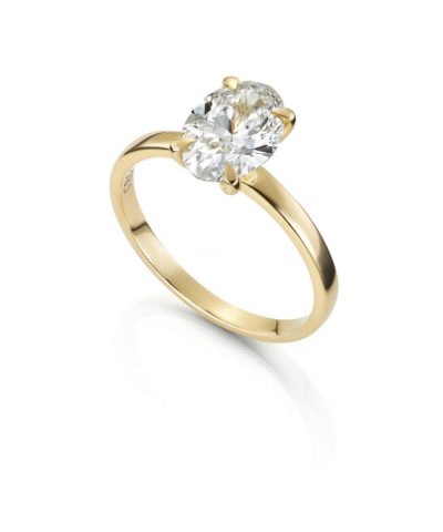 Ring Olivia Oval i gult gull 1,00ct med LAB grown diamant