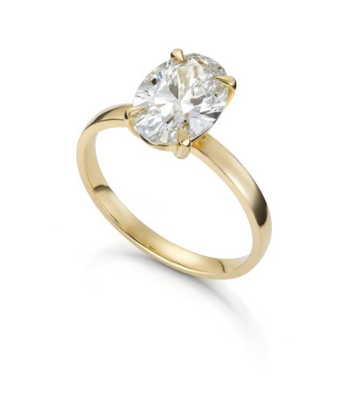 Ring Olivia Oval i gult gull 3,00ct med LAB grown diamant