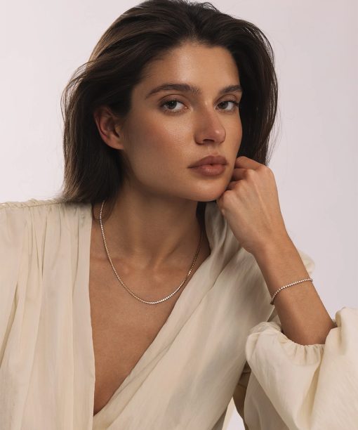 Alternative view of Mockberg Shiny Tennis Bracelet Small