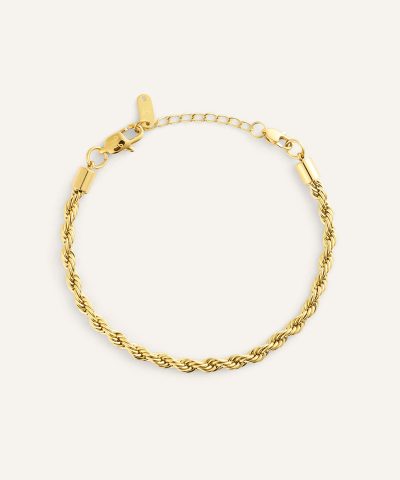 Mockberg Bold Rope Chain Gold Bracelet - Bilde 4