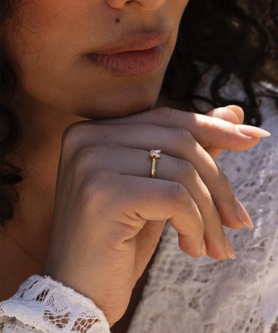 Alternative view of Mockberg Butterfly Gold Ring