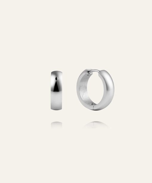 Mockberg Chunky Silver Hoops Large