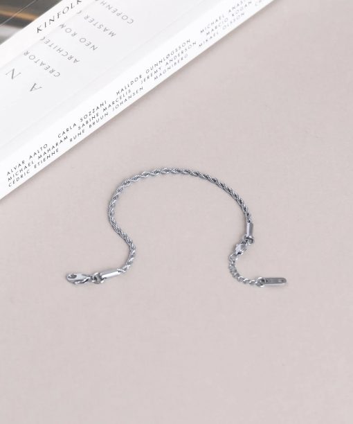 Mockberg Thin Rope Bracelet Silver - Bilde 2