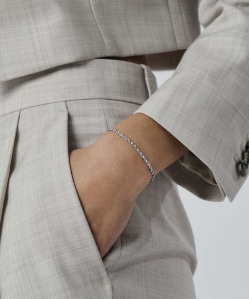 Mockberg Thin Rope Bracelet Silver - Bilde 3