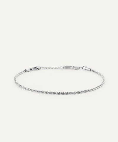 Mockberg Thin Rope Bracelet Silver - Bilde 5