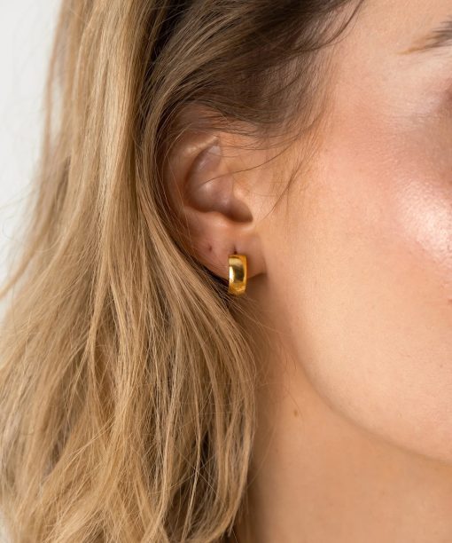 Alternative view of Mockberg Chunky Gold Hoops Small