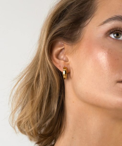 Alternative view of Mockberg Chunky Gold Hoops Large