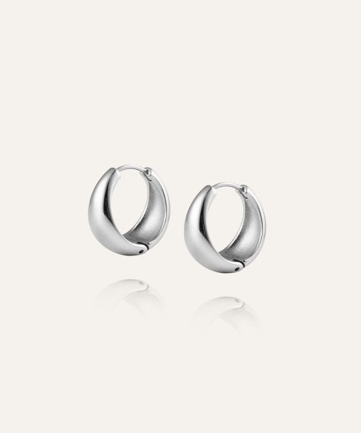 Alternative view of Mockberg Bold Hoops Silver Large