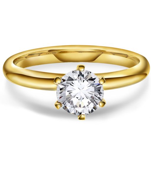 Alternative view of Contessa ring i gull LAB diamant 1 ct.