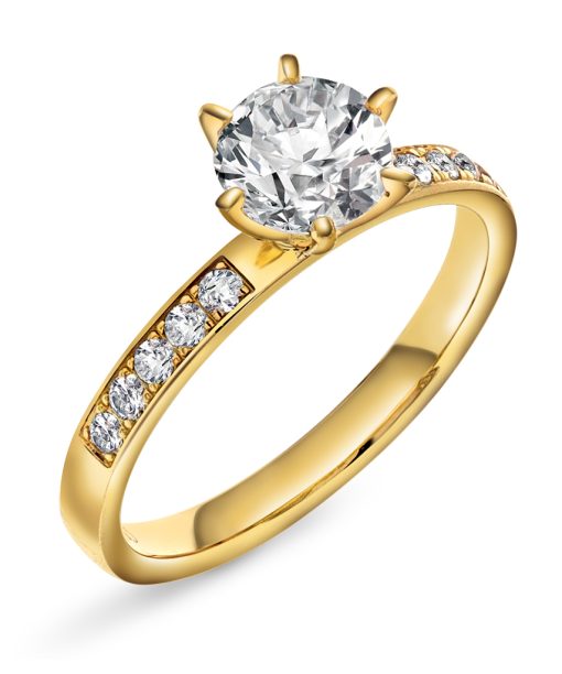 The crown ring gull LAB diamanter 1,20 ct.