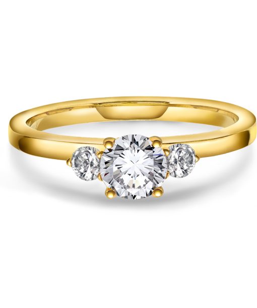 Alternative view of Princess ring gull LAB diamanter 0,95 ct.