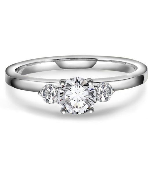 Alternative view of Princess ring gull LAB diamanter 0,95 ct.