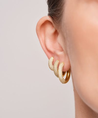 Alternative view of Philippa Studios Bold Pave Hoops Small