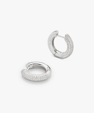 Philippa Studios Bold Pave Hoops Medium