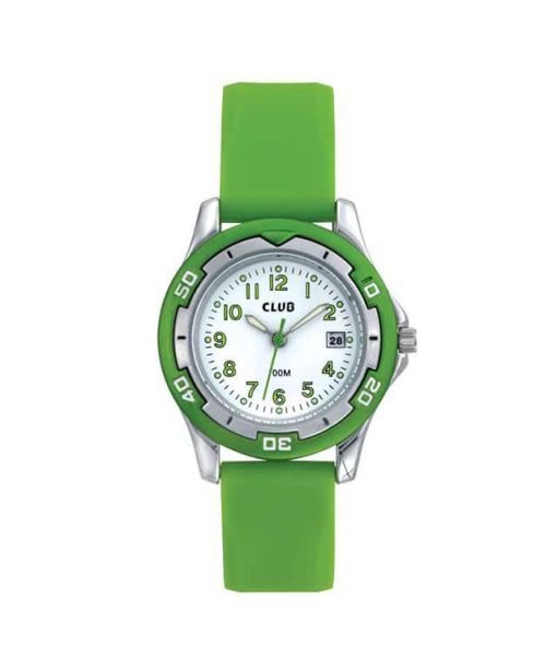 Club p pal hvit a m/neon grønn silikon rem ø29