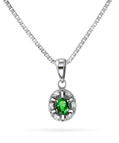 Diana Diamantanheng med smaragd og diamanter 0,03ct TW/SI