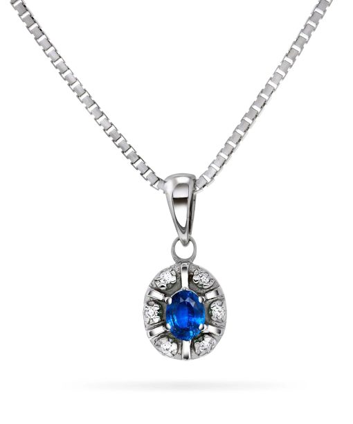 Diana Diamantanheng med safir og diamanter 0,03ct TW/SI