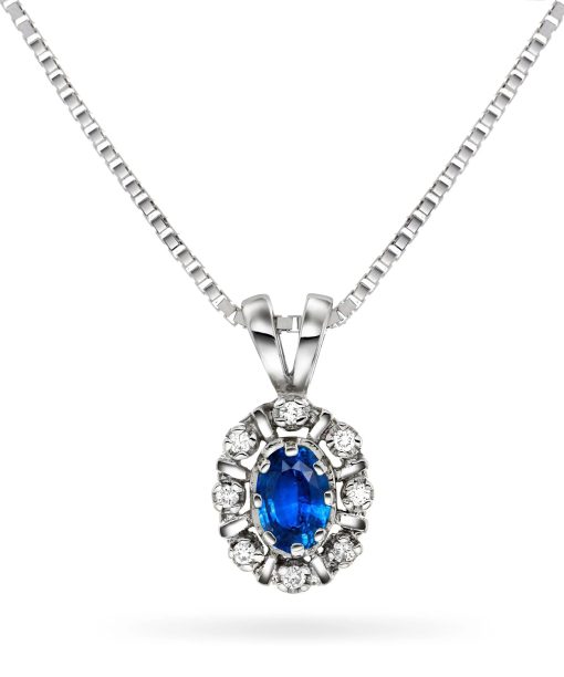 Diana Diamantanheng med safir og diamanter 0,08ct TW/SI